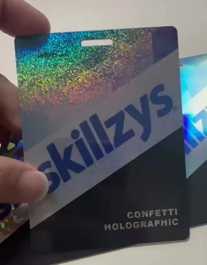 Confetti Holographic tag sample