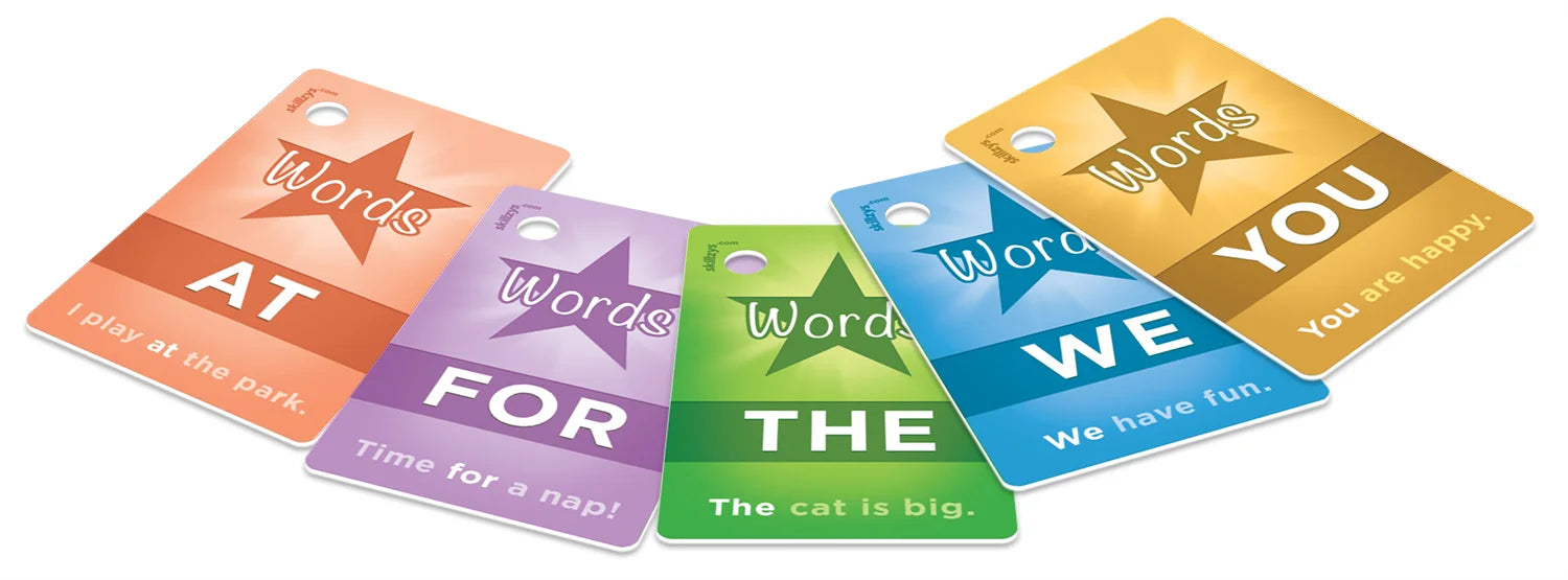 Sight-word reading Skill Tags® for early readers.